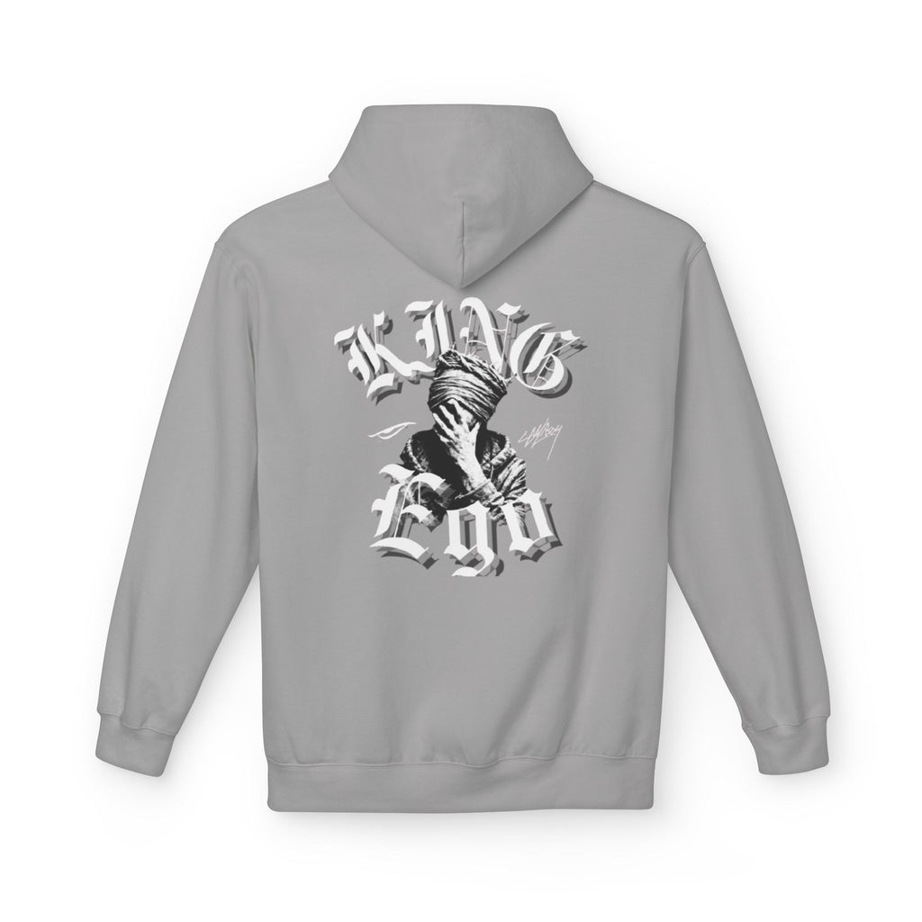King Ego Graphic Hoodie — Gothic Skull Back Print, Streetwear Pullover