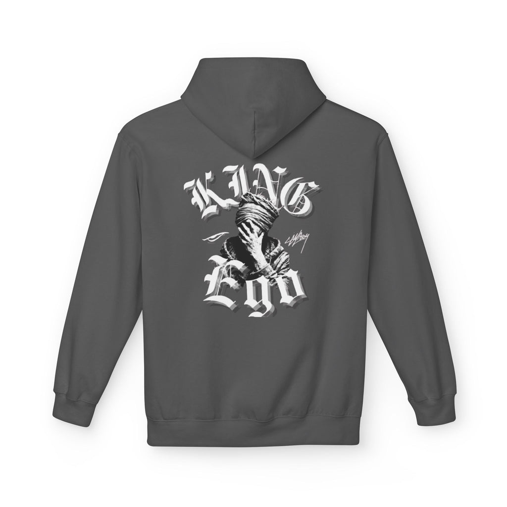 King Ego Graphic Hoodie — Gothic Skull Back Print, Streetwear Pullover